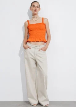 & Other Stories Tops | Smocked Peplum Top