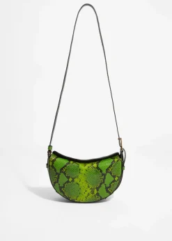 & Other Stories Shoulder Bags | Snake-Embossed Leather Shoulder Bag Green