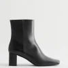 & Other Stories Boots | Squared Toe Leather Boots Black