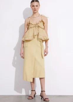 & Other Stories Tops | Strappy Bustier Frill Top Beige