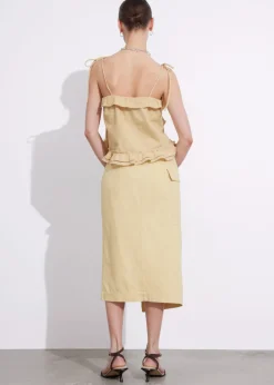 & Other Stories Tops | Strappy Bustier Frill Top Beige
