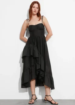 & Other Stories Dresses | Strappy Ruffled Midi Dress