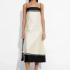 & Other Stories Dresses | Strappy Satin Midi Dress Ivory
