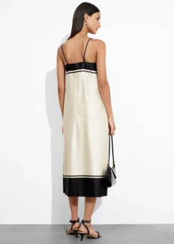 & Other Stories Dresses | Strappy Satin Midi Dress Ivory