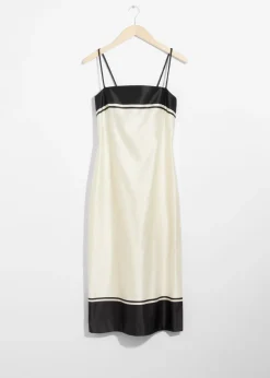 & Other Stories Dresses | Strappy Satin Midi Dress Ivory