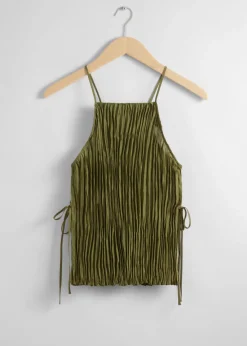 & Other Stories Sets & Suits | Tops | Strappy Silk Top Green