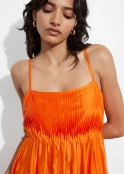 & Other Stories Dresses | Strappy Tiered Midi Dress Orange