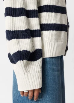 & Other Stories Sweaters & Knits | Striped Knit Cardigan Navy/White