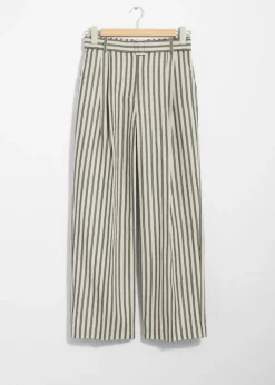 & Other Stories Sets & Suits | Pants | Striped Tailored Trousers Beige/Black Stripes