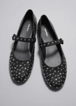 & Other Stories Loafers & Flats | Studded Leather Ballet Flats