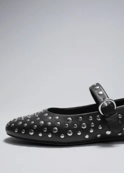 & Other Stories Loafers & Flats | Studded Leather Ballet Flats