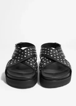 & Other Stories Sandals | Studded Leather Sandals Black