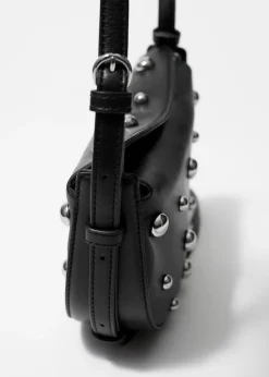 & Other Stories Shoulder Bags | Studded Leather Shoulder Bag Black