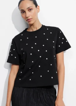 & Other Stories Tops | Studded T-Shirt Black