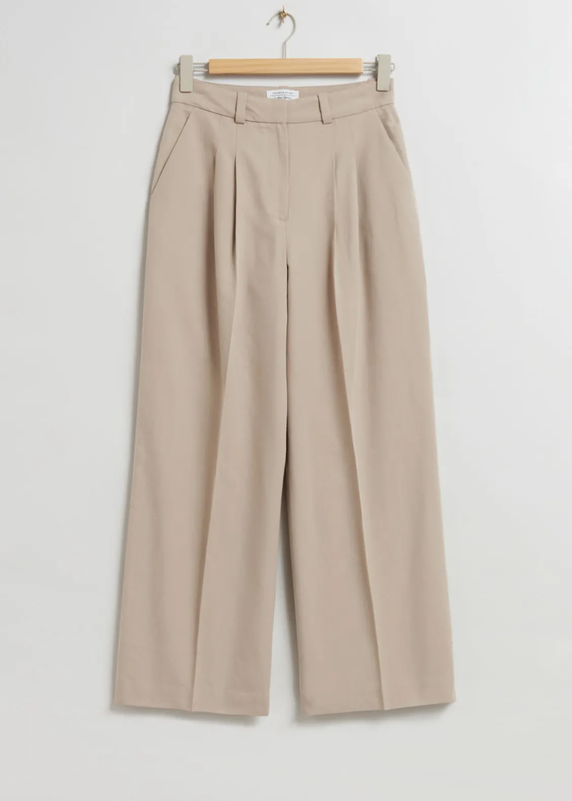 & Other Stories Pants | Tailored High-Waist Trousers Beige