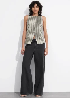 & Other Stories Sets & Suits | Blazers & Vests | Tailored Strappy Vest Beige Stripes