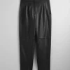 & Other Stories Pants | Tapered Leather Trousers Black