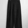 & Other Stories Pants | Tapered Press Crease Trousers Black