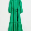 & Other Stories Dresses | Tassel Belt Tunic Dress Bright Green