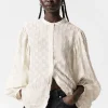 & Other Stories Blouses & Shirts | Textured Voluminous Sleeve Blouse White