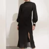& Other Stories Dresses | Tie-Cuff Midi Dress Black