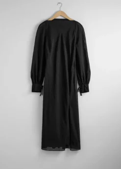 & Other Stories Dresses | Tie-Cuff Midi Dress Black