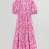 & Other Stories Dresses | Tiered Maxi Dress Pink Printed