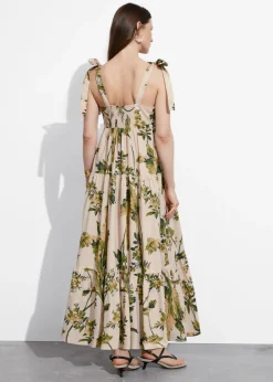 & Other Stories Dresses | Tiered Tie-Strap Midi Dress
