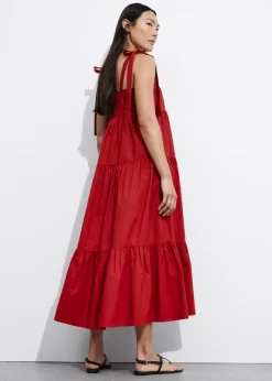 & Other Stories Dresses | Tiered Tie-Strap Midi Dress