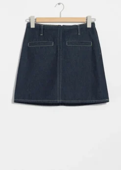 & Other Stories Sets & Suits | Skirts | Topstitched Denim Mini Skirt Dark Blue