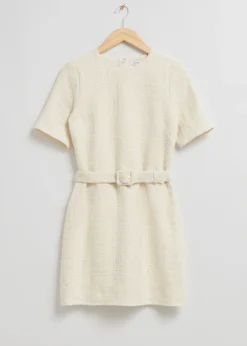 & Other Stories Dresses | Tweed Belted Mini Dress