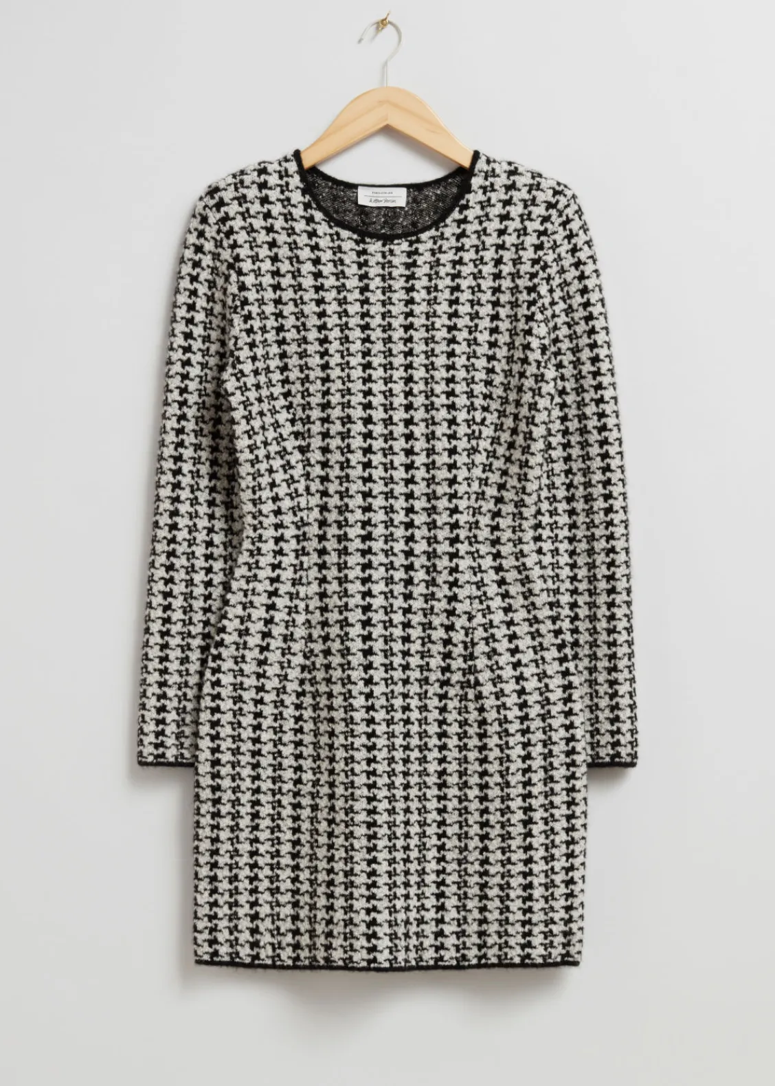 & Other Stories Dresses | Sweaters & Knits | Tweed Mini Dress Black/White Houndstooth