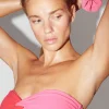 & Other Stories Swimwear | Two-Tone Bandeau Bikini Top Pink/Red