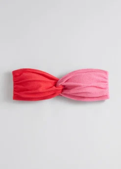 & Other Stories Swimwear | Two-Tone Bandeau Bikini Top Pink/Red