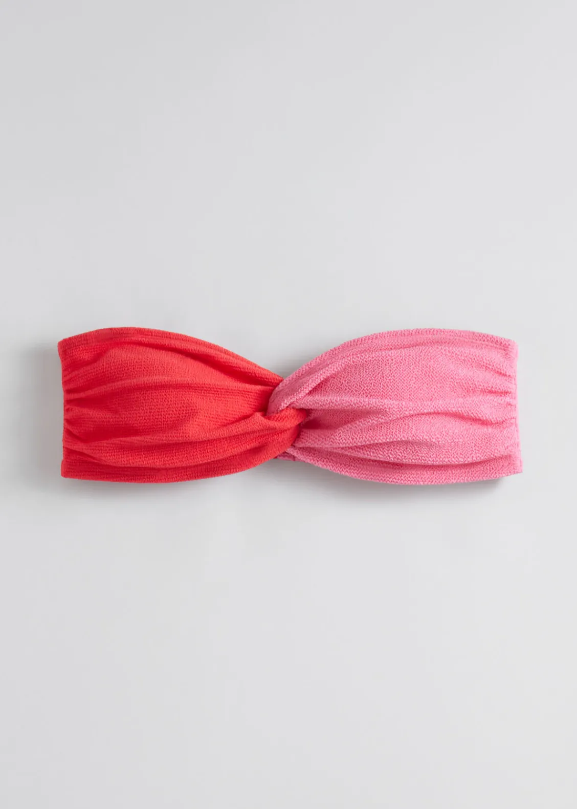 & Other Stories Swimwear | Two-Tone Bandeau Bikini Top Pink/Red