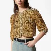 & Other Stories Blouses & Shirts | Velvet Cropped Blouse Animal Print