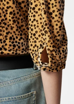 & Other Stories Blouses & Shirts | Velvet Cropped Blouse Animal Print