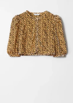 & Other Stories Blouses & Shirts | Velvet Cropped Blouse Animal Print