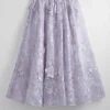 & Other Stories Skirts | Voluminous Floral Midi Skirt Lilac