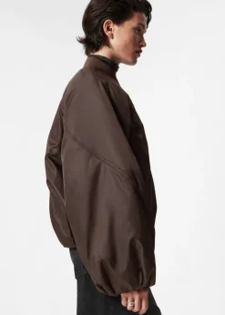 & Other Stories Outerwear | Voluminous-Sleeve Bomber Jacket Dark Brown
