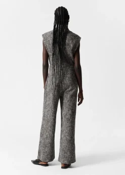 & Other Stories Jumpsuits | Pants | Wide Sleeveless Tweed Jumpsuit Black Tweed